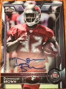 2015 Topps Chrome Rookie Autographs Dominique Brown #179 Tampa Bay Buccaneers - Picture 1 of 2