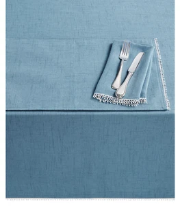 LENOX MANTEL OBLONGO PERLA FRANCESA PERIWINKLE POLIÉSTER AZUL 60" X 84" NUEVO - Imagen 1 de 6