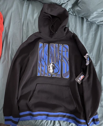 Dallas Mavericks Hoodie NBA Basketball Basic Black Pullover Size Men's XL Unisex Cover