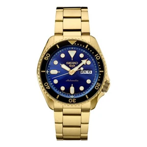 SEIKO HERREN 5 AUTOMATIK UHR SRPK20 BLAUES ZIFFERBLATT, GOLD, - GARANTIE - UV... - Bild 1 von 2