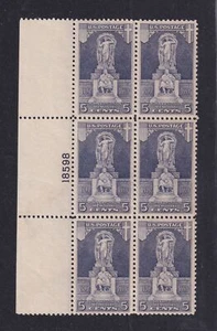 1926 Sc 628 Ericsson XF MHR flat plate block of 6 with full OG (N1 - Picture 1 of 2