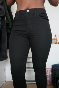 Ex UK Chainstore Ladies Womens Stretch Black High Waist Skinny Jeans Jeggings - Picture 1 of 5