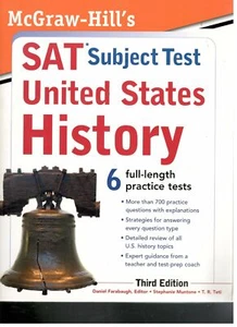 SAT United States History 3rd Ed McGraw Study Guide 6 Practice Tests Book BK407 - Imagen 1 de 2