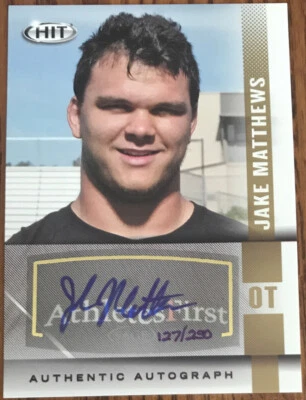 2014 SAGE HIT Autographs Gold Jake Matthews #A127 Texas A&M Aggies #’d /250 - Image 1 of 2