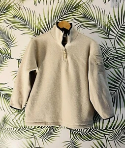 OLD NAVY BRAND Half Zip YOUTH  UNISEX Fleece Ivory COLOR SIZE 8 COMFORTABLE - Picture 1 of 6
