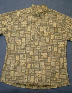Camisa Cooke Street Hawaiana Aloha Estilo 0110-5008 Cajas Irregulares Gris Beige L - Imagen 1 de 7