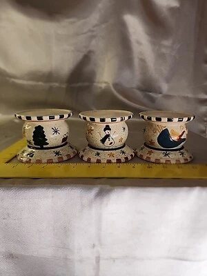 Juego De 3 CANDELABROS DE CERÁMICA COUNTRY PILAR PEQUEÑO Foto 1 de 4