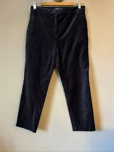 M&S The Mia Slim Navy Blue Velvet Trousers - Size 12 Short  - Picture 1 of 3