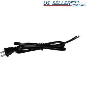 2 Prong Polarized AC Power Cord - NEMA 1-15P to Pigtail, 21 AWG 46" DIY - Picture 1 of 3