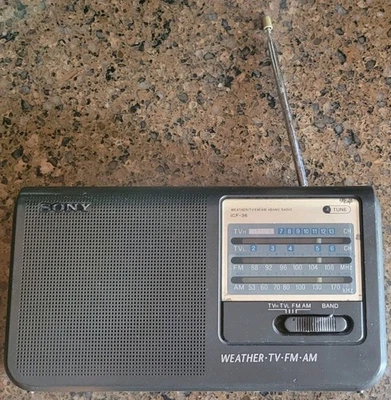De colección Sony ICF-36 4 Bandas Radio Meteorológica TV AM/FM Probado Funciona Cable de Alimentación Bonito Foto 1 de 4