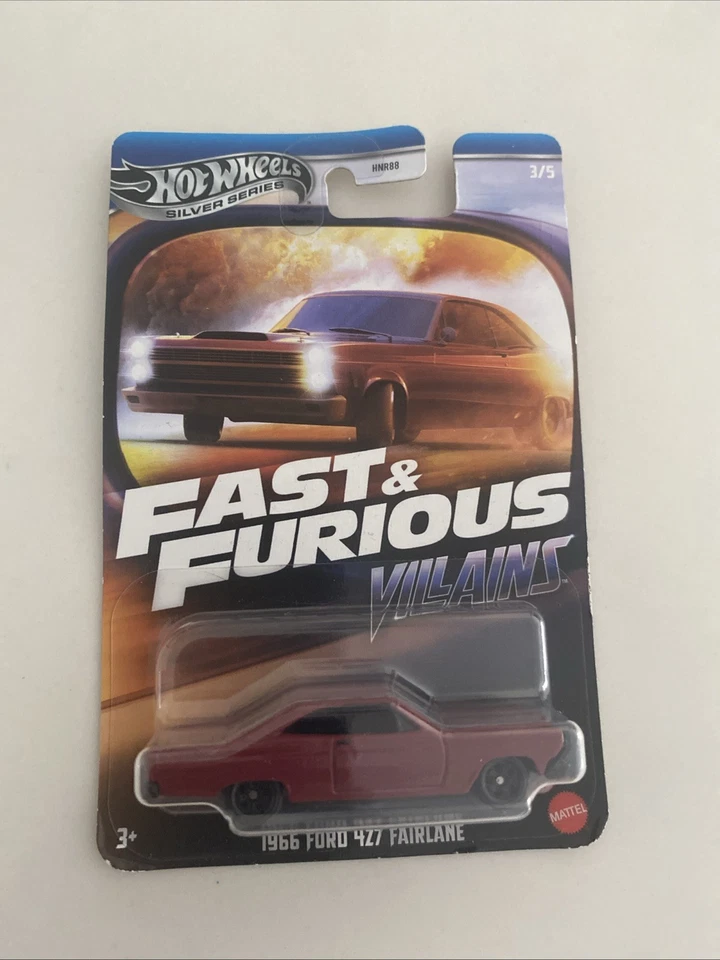 Hot Wheels Fast & Furious Villains 1966 Ford 427 Fairlane Red #3/5 Silver Series - image 1 of 3