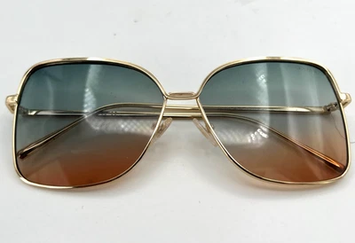 Gafas de sol cuadradas de gran tamaño SOJOS - montura dorada, lentes naranja y azul Foto 1 de 4