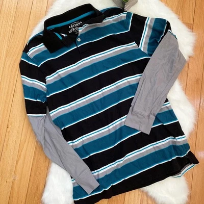 Camisa polo a rayas de manga larga para niño Arizona Jean Company Foto 1 de 2