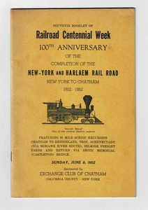 1952 SOUVENIR BOOKLET OF RAILROAD CENTENNIAL WEEK NEW-YORK AND HARLAEM RAIL ROAD - Picture 1 of 3