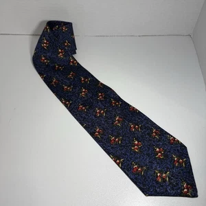 Christian Dior Monsieur Men's Blue, Black Red Flowers 100% Polyester Neck Tie - Picture 1 of 6