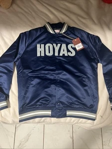 Mitchell & Ness Georgetown Hoyas Retro Satin Bomber Jacket Men's Size XL $125 - Picture 1 of 3