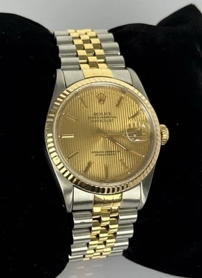 Rolex Datejust 16233 Two‑Tone 18k/Steel Champagne Dial Jubilee Bracelet (1991) - Image 1 of 4