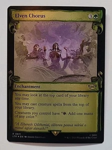 MTG LORD OF THE RINGS ELVEN CHORUS LTR 0611 RARE FOIL UNIVERSES BEYOND SHOWCASE - Picture 1 of 2
