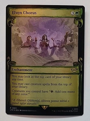 MTG LORD OF THE RINGS ELVEN CHORUS LTR 0611 RARE FOIL UNIVERSES BEYOND SHOWCASE - Image 1 of 2
