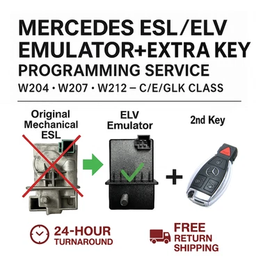 Mercedes Steering Lock ESL ELV Emulator Programming W204 W207 W212  + 2nd Key Foto 1 de 4