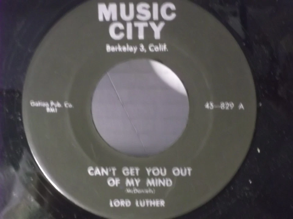 Lord Luther,Music City 829,"Can't Get You Out Of My Mind"US,7"45,1958 R&B,Mint — 第 1/2 张图片
