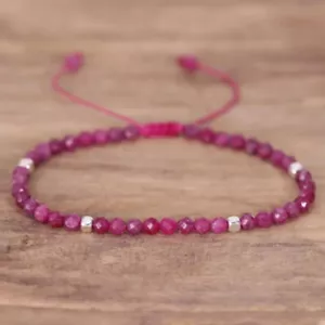 Natur Rubinstein Kristall zierliches Armband minimalistisches Edelsteinarmband handgefertigt - Bild 1 von 2