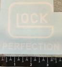 Glock Perfection White Peel n' Stick Vinyl Sticker Decal 4” Logo Shot Show OEM