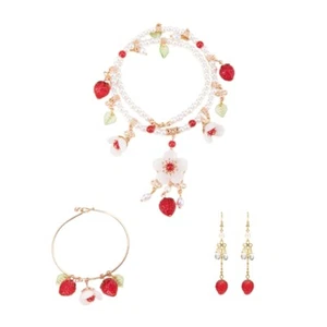 Exquisite Strawberry Necklace/Earrings/Bangles for Birthday and Valentine s Day - Picture 1 of 11