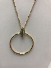 $35 Laundry by Shelli Segal gold tone  circle long necklace b101