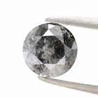 Salt And Pepper Diamond 082 Ct Natural Gray Round Brilliant Cut Loose Diamond