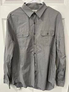 Kenneth Cole NY Men's Long Sleeve Striped Dress Shirt Large Excellent Condition - Picture 1 of 2