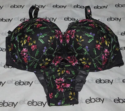 NEW Victoria's Secret Very Sexy Push-Up Bra Floral 36DD & Cheeky Set Large L VS - Image 1 of 4