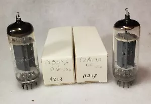 Pair of GE 12BH7A Tubes - TV-7 Tested! Strong Test - Nice 4 Section Match! - Picture 1 of 5
