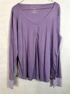 Gilligan & O'Malley SZ L Sleep Night Shirt Purple Stretch Knit Soft - Picture 1 of 6