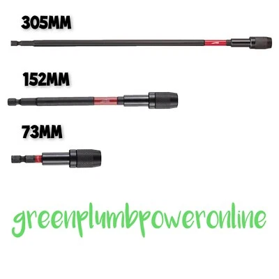 Milwaukee Shockwave Locking Bit Holder Impact Duty Triple Pack 73mm 152mm 305mm - Image 1 of 4