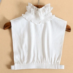 Women Fake Collar Detachable Knit Turtleneck Crop Tank Top Half Pullover Shirt - Picture 1 of 14