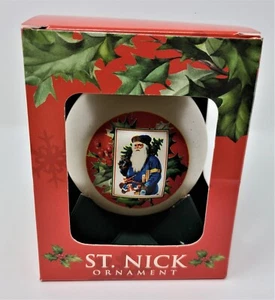 Vintage Christmas Glass Ornament Hallmark St. Nick Postal Stamp Blown Glass 2001 - Picture 1 of 3