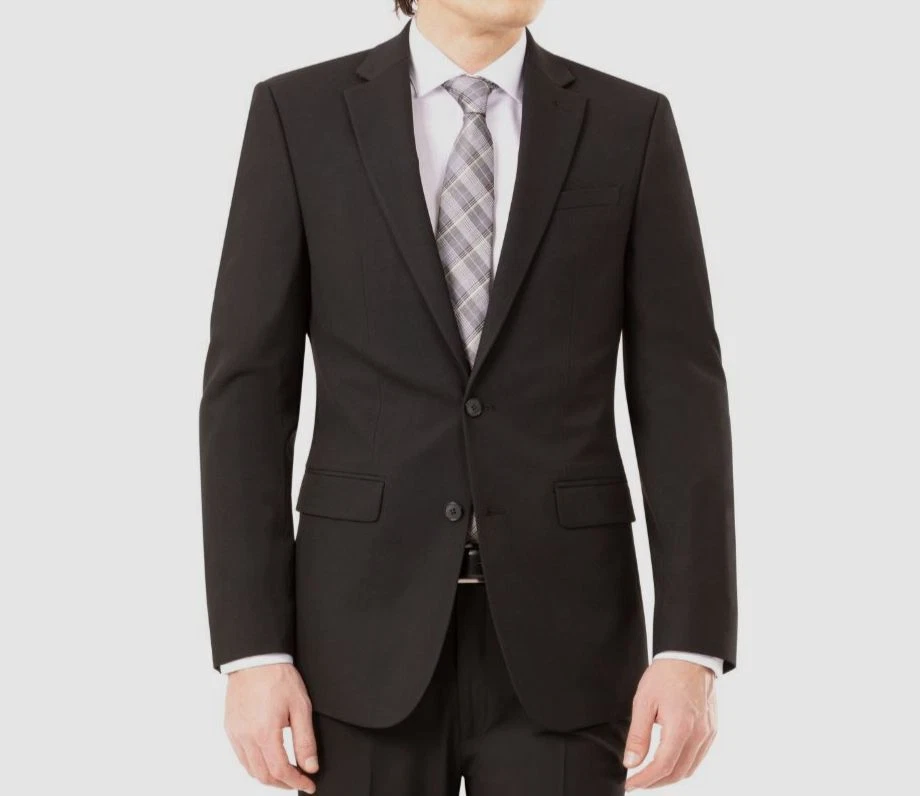 Izod Men's Black Classic-Fit Flat-Front Textured Suit Pants Size 36W 32L