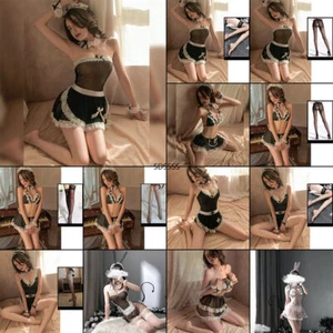 Mujeres Sexy Lencería Delantal Criada Babydoll Uniforme Vestido Juegos con disfraces Disfraz Sirviente - Imagen 1 de 38
