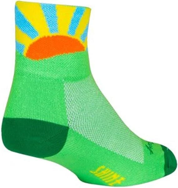 SockGuy Classic Sunshine Socks - 3 inch, Green/Yellow/Orange/Blue, Large/X-Large - Image 1 of 1