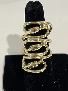 80er Jahre Ring goldfarben Wirbel Größe 7,5 - Bild 1 von 2