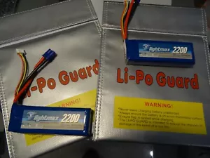 ( 2 ) 2200 Lightmax-Zippy LiPo Akkus, 25C, ea. mit Ladeschutztasche - Bild 1 von 2