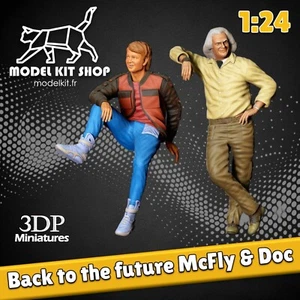 1:24 - Figurine Marty McFly & Doc Emmett Brown by modelkit.fr - Photo 1/3