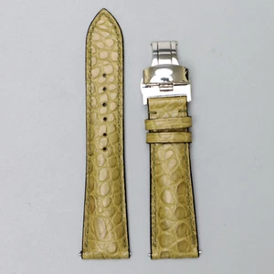 Correa de reloj de cuero genuino oliva 22/18 mm con hebilla correa hecha a mano - Imagen 1 de 6