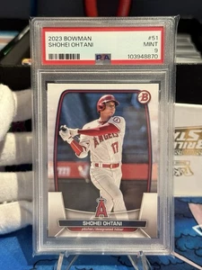 Topps 2023 Bowman Shohei Ohtani #51 PSA 9 Mint Condition Card MLB - Picture 1 of 2