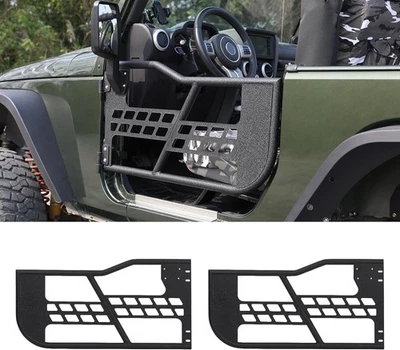 Juego de 2 puertas semitubulares de tubo todoterreno para Jeep Wrangler JK 2007-2018 2 puertas Foto 1 de 4
