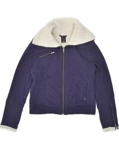 Chaqueta Sherpa OAKLEY Mujer Reino Unido 10 Pequeña Azul Marino Algodón AP59 - Imagen 1 de 3