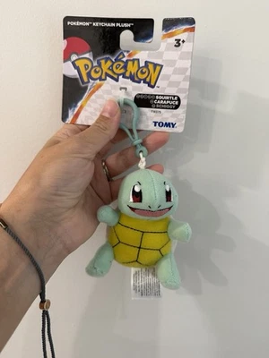 Squirtle Clip On Plush Go Backpack 3" Pokémon Keyring Tomy NEW - Image 1 of 2