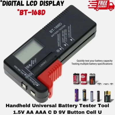 Handheld Universal  Battery Tester Tool 1.5V AA AAA C D 9V Button Cell U - Image 1 of 4
