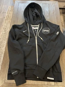 Los Angeles Clippers Hoodie M Black Team Issue Full Zip Jacket Nike Engineered - Picture 1 of 2